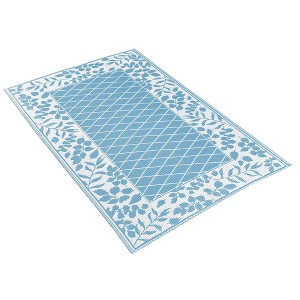 Collections Etc Elegant Leaf Boarder Outdoor Patio Mat, 6-Feet Long - 1 of 4
