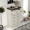 ORRD Farmhouse Style Bedroom 5 Drawer Dresser, 31.5'' Wooden Chest of Drawers with Metal Handles for Living Room, Hallway, Closet (Gray) - 4 of 4