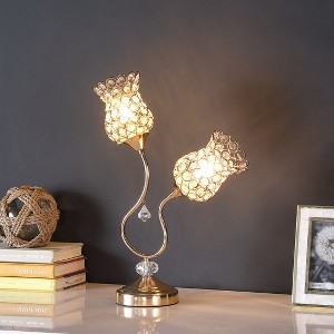 19" Rose Gold Trumpet Table Lamp – 2-Floral Glam Metal - 1 of 4