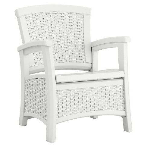 Suncast ELEMENTS Resin Patio Storage Club Chair- White - image 1 of 3