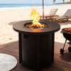 30" Propane Gas Fire Pit Table, 50000 BTU Round Steel Fire Pit for Outside Patio Deck Garden Courtyard-Black - 3 of 4