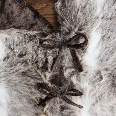 Vickerman 60" Snow Mink Faux Fur Christmas Tree Skirt