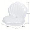 Jasonwell Inflatable Seashell Pool Float, Giant Clam Toy with Pearl Ball for Kids' Birthday, Summer Mermaid Beach Party (White) - 2 of 4