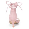 Allegra K Women's Kitten Heel Open Top Lace-Up Sandals - 3 of 4