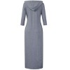 Coolmee Women Hoodies Maxi Dress Casual 3/4 Sleeve Tunic Dress Slim Hooded Sweatshirts Dress with Pocket - 3 of 4