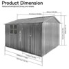 CAVINAS 10ftx8ft Outdoor Garden Shed Large Metal Storage Sheds with Hinged Door and Window for Backyard - 4 of 4