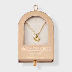 Beloved + Inspired 14K Gold Dipped Cubic Zirconia Heart and Pearl Charm Necklace - Gold - 1 of 4