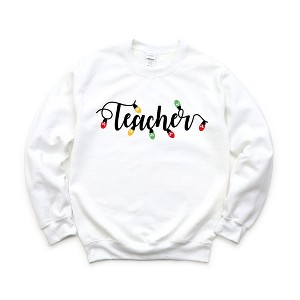 Simply Sage Market Women's Graphic Sweatshirt Teacher Christmas Lights - 1 of 4