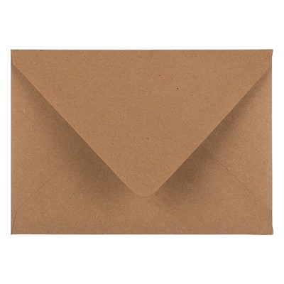 JAM Paper A7 V-Flap Invitation Envelopes 5.25 x 7.25 Brown Kraft Paper Bag 63134665