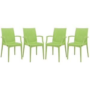 LeisureMod Mace Modern Dining Arm Chair for Indoor and Outdoor Home, Set of 4 - 1 of 4