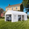 COZONY Heavy Duty Carport with 6 Doors 4 Windows, Portable Garage for 2 Cars with Reinforced Steel Frame - 2 of 4