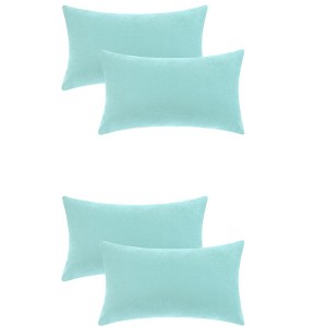 Unique Bargains Soft Solid Color Hidden Zippers Pillowcases for Bed Sofa 4 Pcs - 1 of 4