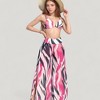 Anna-Kaci Swim Women's Three-Piece Swimsuit Set with Bikini Top High Waist Bottom and Sheer Abstract Print Wide Leg Pants - 2 of 4