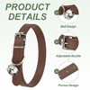 Unique Bargains Dog Collar with Bell Adjustable Buckle PU Leather Dog Collars - 3 of 4