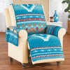 Collections Etc Quilted Turquoise Southwest Aztec Furniture Cover - 2 of 2