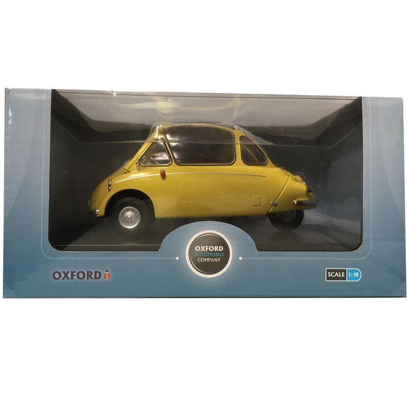 Heinkel Trojan LHD Bubble Car Yellow 1/18 Diecast Model Car by Oxford Diecast, 4 of 5