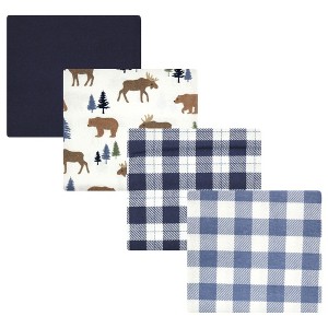 Luvable Friends Hudson Baby Flannel Receiving Blankets 4pk - 1 of 2