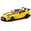 Mercedes-Benz AMG GT Black Series "SHMEE150" Yellow with Black Stripes and Top "Global64" 1/64 Diecast Model by Tarmac Works - 2 of 3