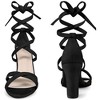 BLISSFUL STEP Women's Strappy Lace Up Open Toe Block Heel Sandals - 2 of 3