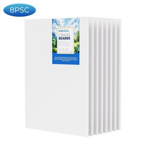 HANSILK 8pk 9x12 inch Canvases for Painting, Canvas Panels -100% Cotton Acid-Free, Art Boards for Oil & Acrylic Painting - 1 of 4