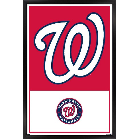Trends International MLB Washington Nationals - Logo 22 Framed Wall Poster  Prints Black Framed Version 14.725 x 22.375