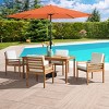 Alaterre Furniture 6pc Outdoor Patio Dining Set, Okemo Table with 10' Auto Tilt Umbrella - 2 of 4