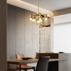 DAKAFUL Modern Chandelier with Iron&Clear Glass Cylinder Shades, 6-Light,Adjustable Height, Stylish Pendant Light for Bedroom, Kitchen, Living Room - 3 of 4
