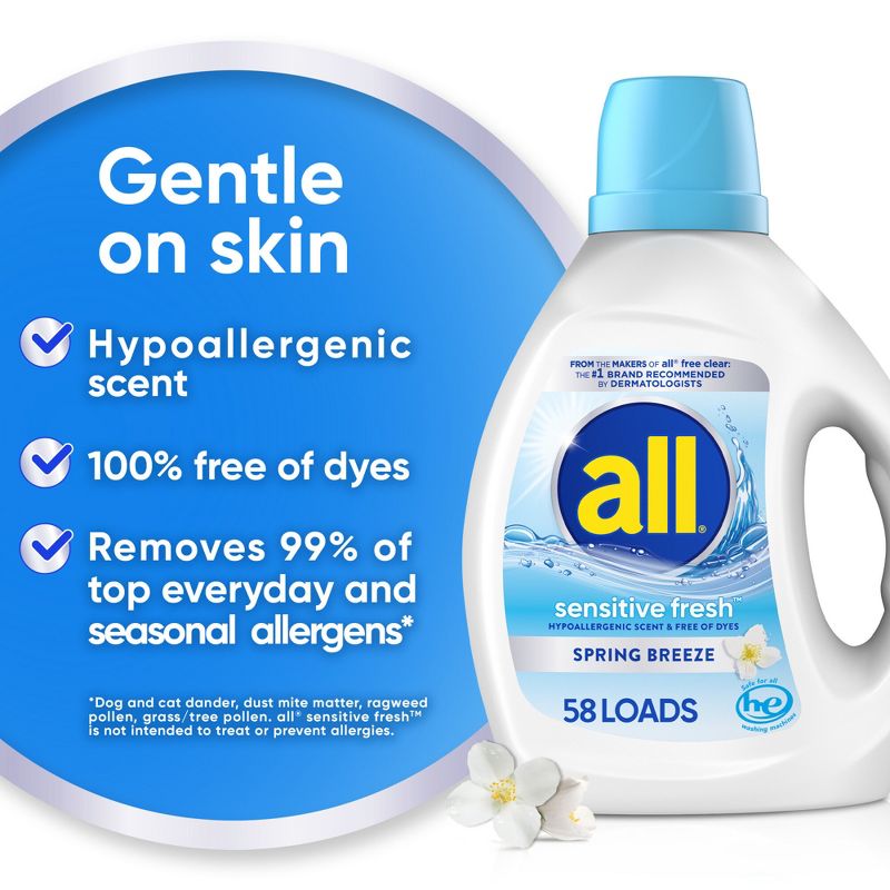 All Free &#38; Clear Sensitive Fresh Laundry Detergent - 88 fl oz, 3 of 8