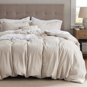 Cotton Duvet Cover Boho Textured Embroidery Jacquard Duvet Cover Set Soft and Breathable Bedding Set for All Seasons - 1 of 4