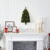 2ft. Flat Back Wall Hanging Artificial Christmas Tree with 20 Clear LED Lights – Compact Space-Saving Holiday X-Mas Décor - 4 of 4