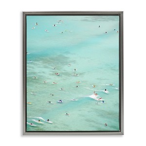 Stupell Industries People Swimming in Summer Black Framed Floater Canvas Wall Art - 1 of 4