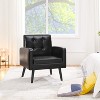 Yaheetech Set of 2 Faux Leather Tufted Back Arm Chair  Accent Chair with Solid Wood Legs - 2 of 4