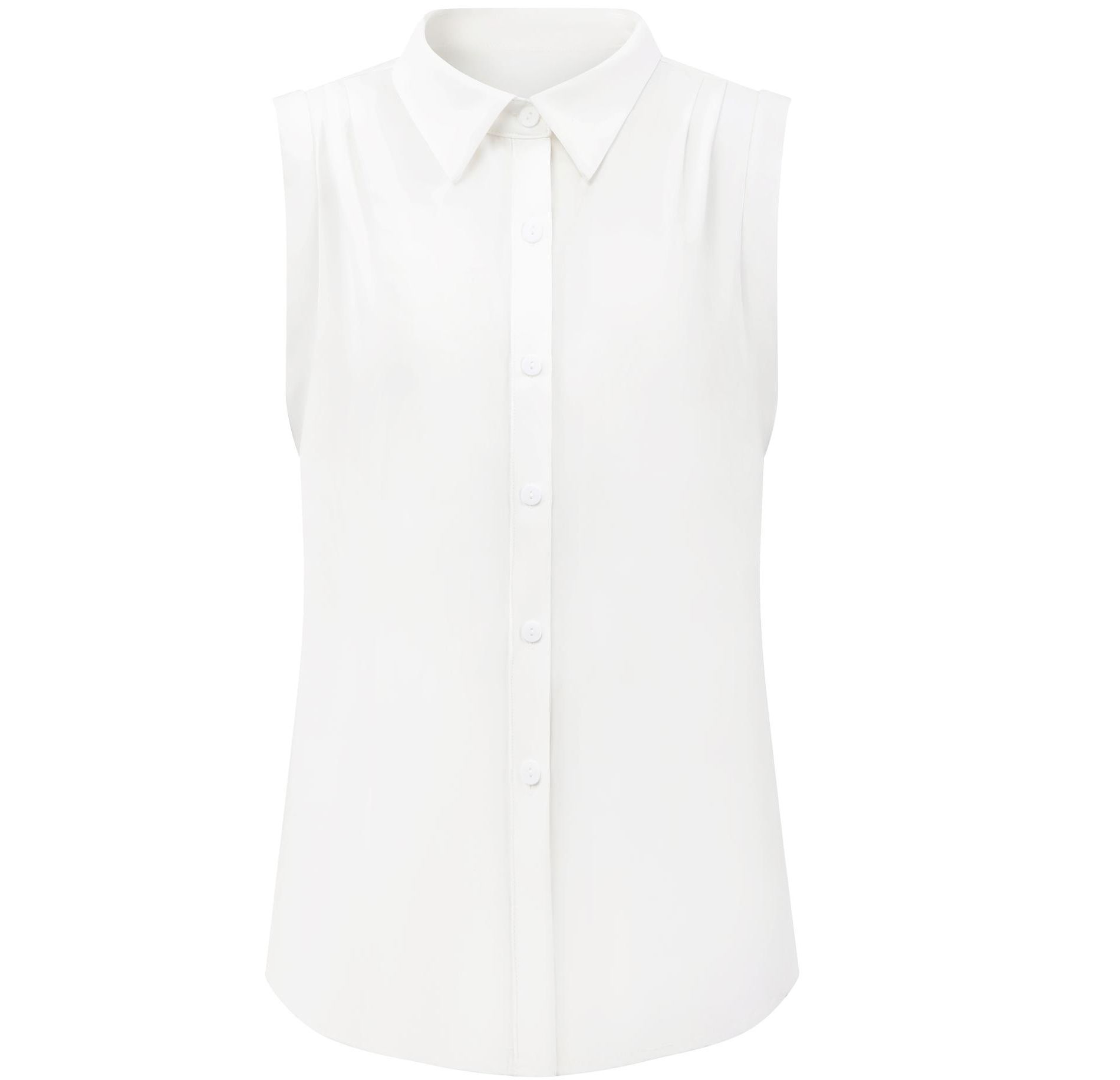 INSPIRE CHIC Women's Button Down Sleeveless Turndown Collar Solid Classic Business Work Shirt