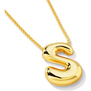 Bubble Initial Necklace Gold Plated Balloon Charm Birthday Gift - 1 of 4
