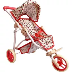 The New York Doll Collection Baby Doll Stroller - Jogging Toy Stroller - Floral