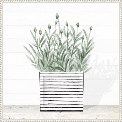 Amanti Art Lavender Blossom In Modern Pot III by Janice Gaynor Canvas Wall Art Print Framed 22 x 22-in.