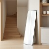 FONTOI 64 Inch Full Length Mirrors Bedroom Floor Standing Mirror, Wall Mirror with Stand Aluminum Alloy Thin Frame,  Rectangle Black 64"*13.7"*21" - 4 of 4
