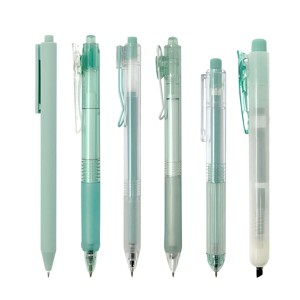 Wrapables Retractable Rollerball Pens and Highlighter Set, 0.5mm Black Gel Ink Pens for Home, Office, School (Set of 6) - 1 of 4
