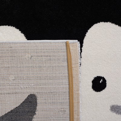 Gray Penguin Pattern Kids Non-slip Area Rug