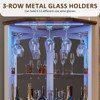 OKD 72" Corner Bar Storage Cabinet, Tall Wine Bar Cabinet w/Barn Door & Adjustable Shelf, Home Bar Cabinet w/LED Light & Glass Rack - 2 of 4