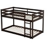 Gulches Contemporary Twin over Twin Floor Bunk Bed - Solid Rubber Wood, Strengthened Slats, Ladder, Espresso - 2 of 4