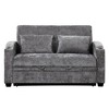 Runesay 61.6" Gray Modern Chenille Pull Out Loveseat Sofa Bed with Adjsutable Backrest, 2 Pillows, Cup Holders and USB Ports - 2 of 4