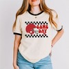 Simply Sage Market Women's Checkered Game Day Short Sleeve Ringer Tee - 2 of 2