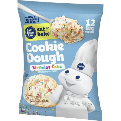 Pillsbury Birthday Cake Sugar Cookie Dough - 16oz/12ct