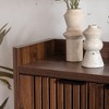 ORRD 5-Tier Shoe Cabinet with Shutter Doors, Large Wooden Organizer with Adjustable Shelves, Dark Walnut - 4 of 4