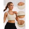 Allegra K Women's Built-in Bra Padded Workout Fixed Integrated Cup Camisoles - 3 of 4