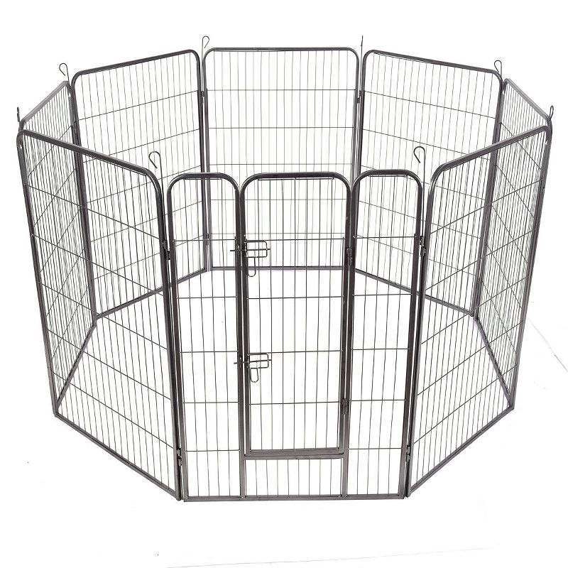 Costway 48'' 8 Panel Pet Puppy Dog Playpen Door Exercise Kennel Fence Metal, 2 of 8