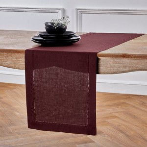 Solino Home Linen Classic Hemstitch Table Runner - 1 of 4