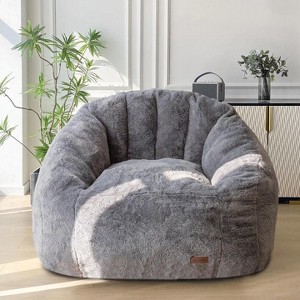 MAXYOYO Giant Bean Bag Chair - Faux Fur Oversized Shell Design for Gaming (Dark Grey) - 1 of 4