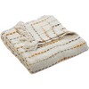 HomeRoots 50" X 60" Cream Kantha Cotton Striped Throw Blanket with Embroidery - 4 of 4